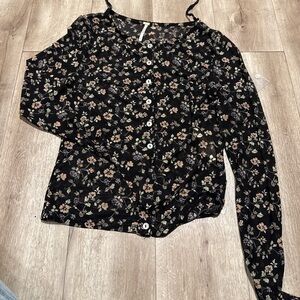 Free People Multicolor Floral Button-Down Shirt